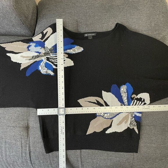 INC International Concepts Dolman Sleeve Sweater Black Sequin Women's Medium - Picture 10 of 10